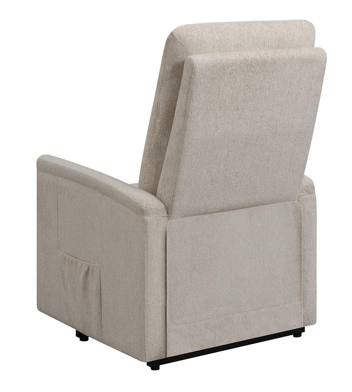 Henrietta Beige Power Lift Recliner with Storage Pocket by Coaster at Eve Furniture