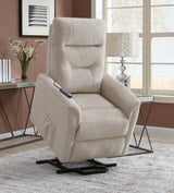 Henrietta Beige Power Lift Recliner with Storage Pocket by Coaster at Eve Furniture