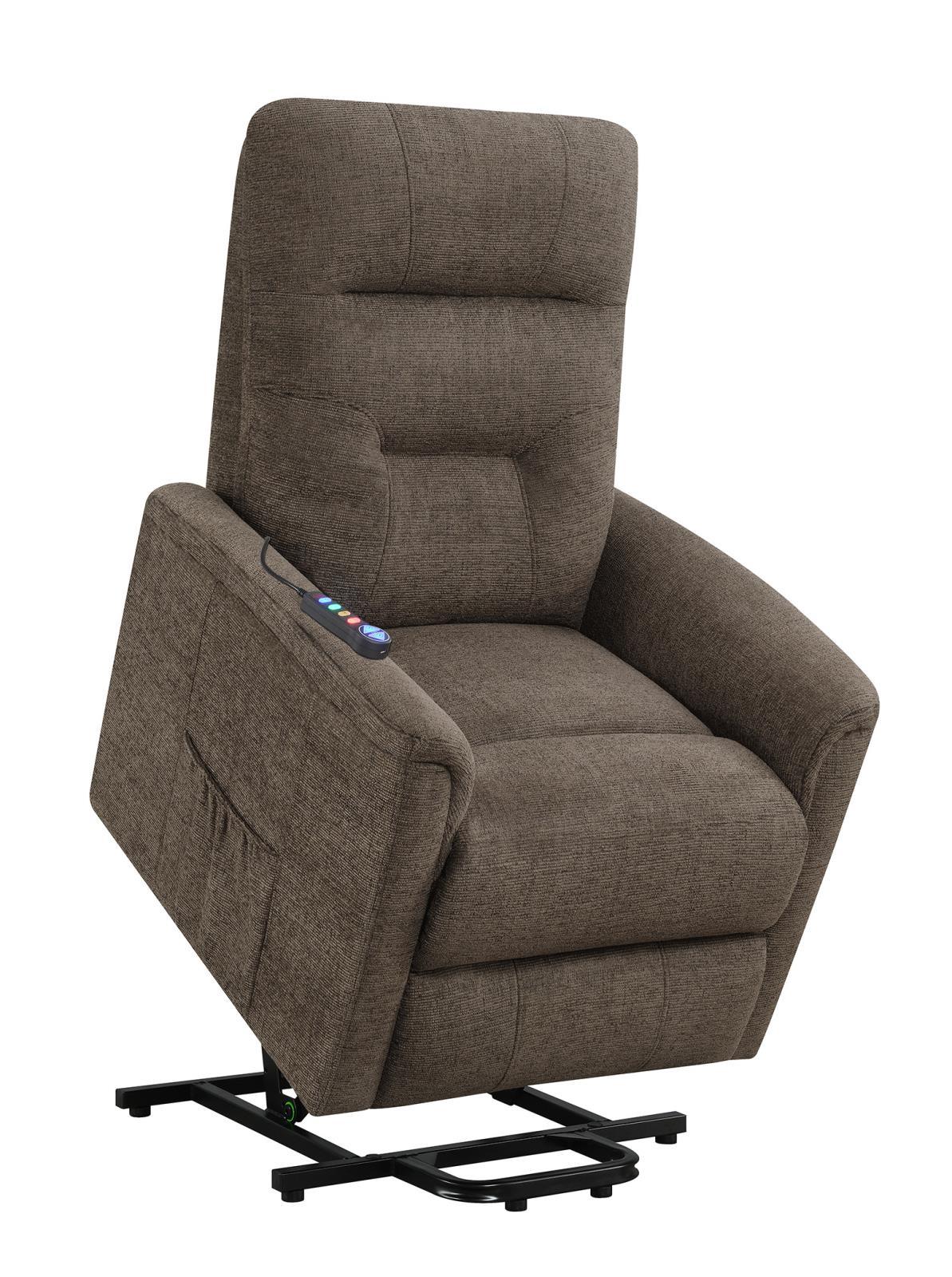 Henrietta Brown Power Lift Recliner with Storage Pocket by Coaster at Eve Furniture