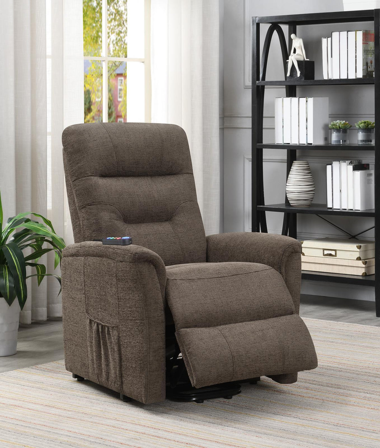Henrietta Brown Power Lift Recliner with Storage Pocket by Coaster at Eve Furniture