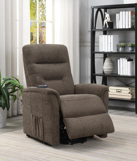 Henrietta Brown Power Lift Recliner with Storage Pocket by Coaster at Eve Furniture