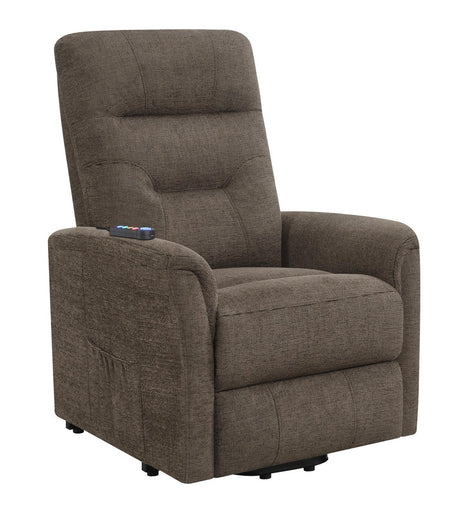 Henrietta Brown Power Lift Recliner with Storage Pocket by Coaster at Eve Furniture