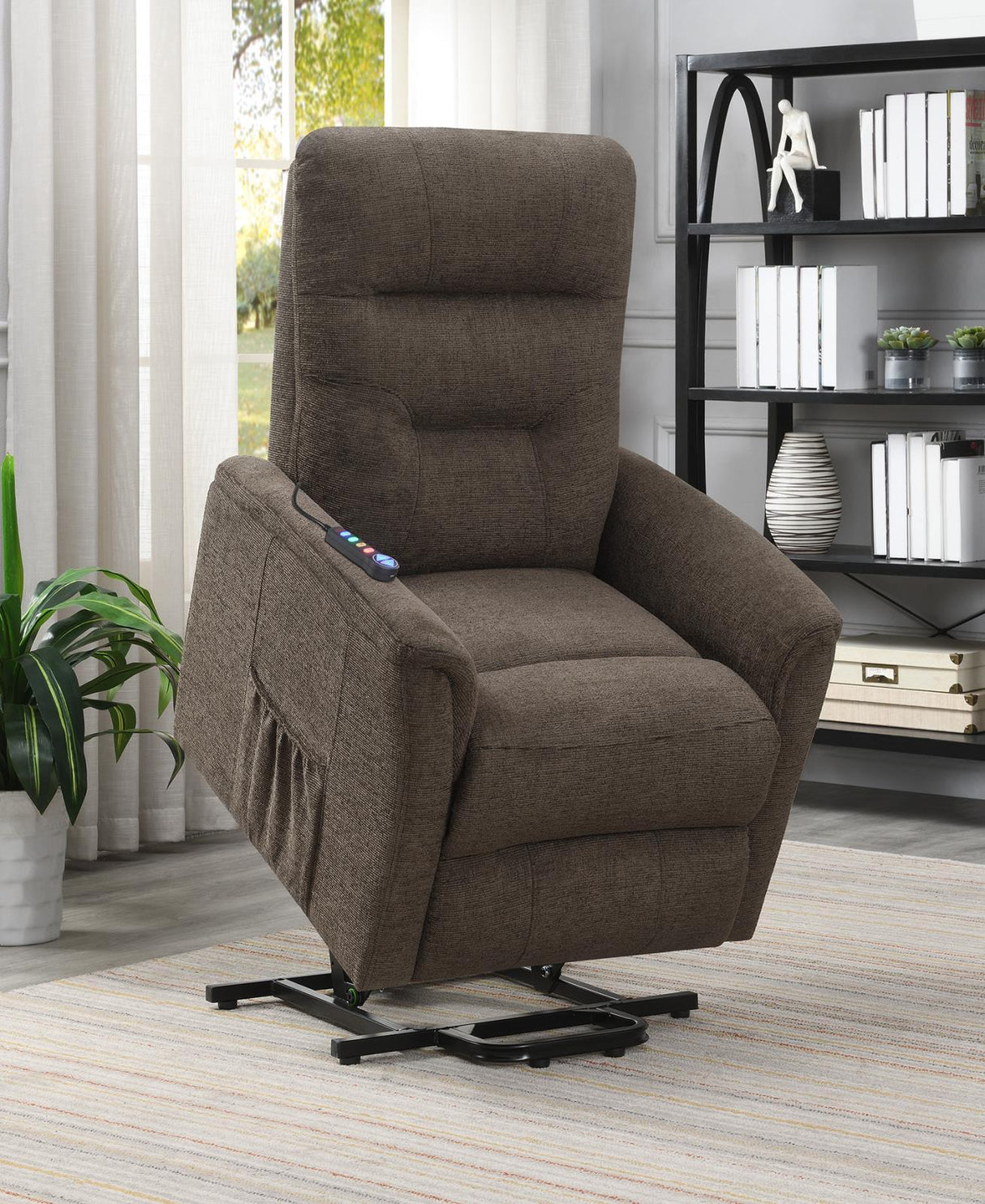 Henrietta Brown Power Lift Recliner with Storage Pocket by Coaster at Eve Furniture