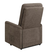 Henrietta Power Lift Recliner with Storage Pocket Brown