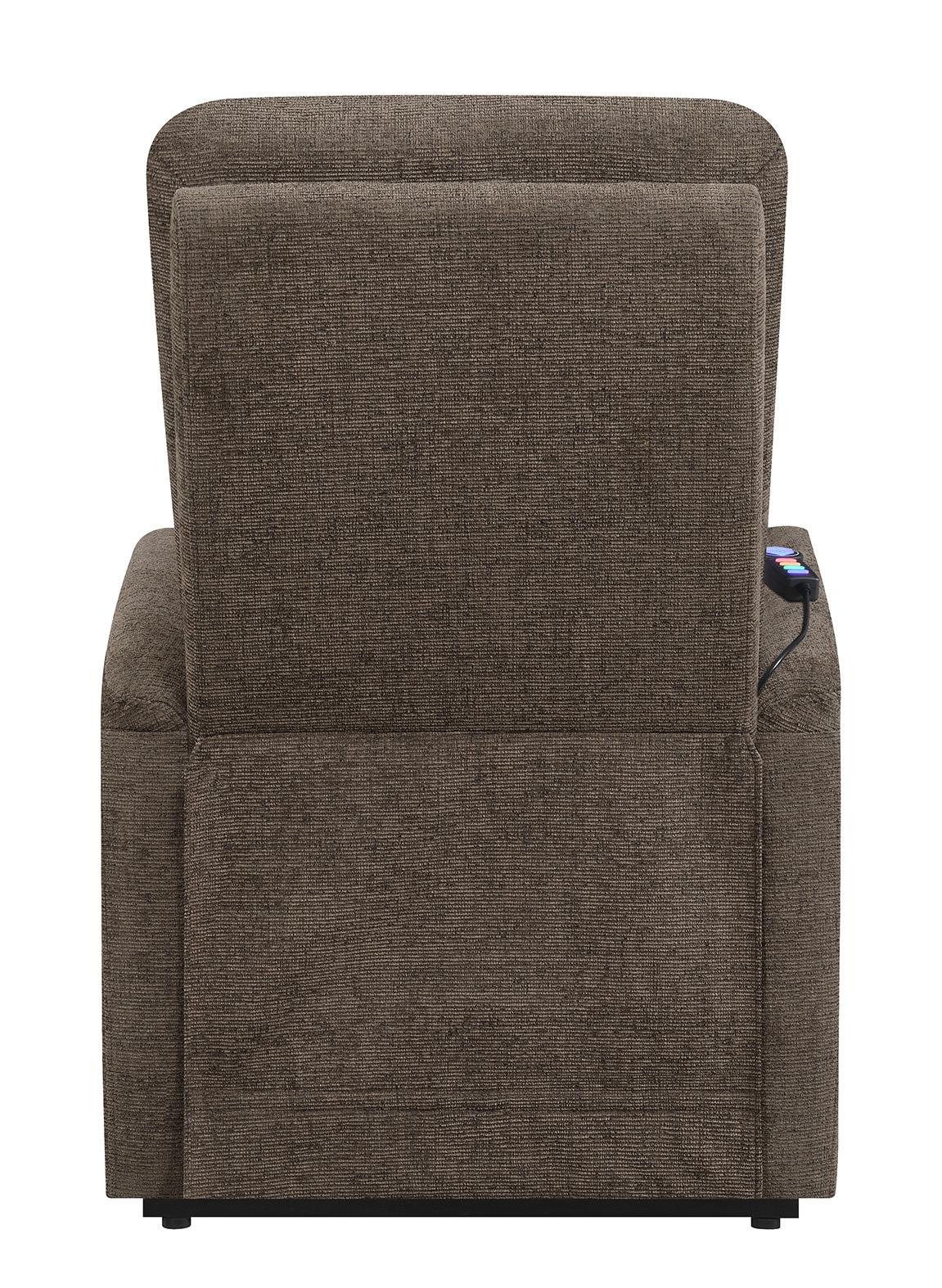 Henrietta Power Lift Recliner with Storage Pocket Brown