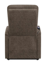 Henrietta Power Lift Recliner with Storage Pocket Brown