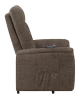 Henrietta Power Lift Recliner with Storage Pocket Brown