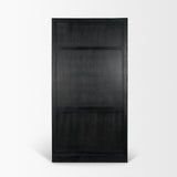 Henry Black & Light Brown Oak Wood w/ Glass Doors Curio Cabinet by Mercana at Eve Furniture