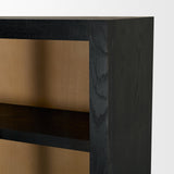 Henry Black & Light Brown Oak Wood w/ Glass Doors Curio Cabinet by Mercana at Eve Furniture
