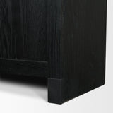 Henry Black & Light Brown Oak Wood w/ Glass Doors Curio Cabinet by Mercana at Eve Furniture