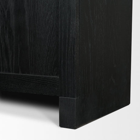 Henry Black & Light Brown Oak Wood w/ Glass Doors Curio Cabinet by Mercana at Eve Furniture