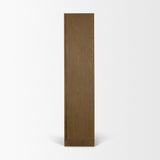 Henry Dark & Light Brown Oak Wood w/ Glass Doors Curio Cabinet by Mercana at Eve Furniture