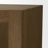 Henry Dark & Light Brown Oak Wood w/ Glass Doors Curio Cabinet by Mercana at Eve Furniture