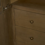 Henry Dark & Light Brown Oak Wood w/ Glass Doors Curio Cabinet by Mercana at Eve Furniture