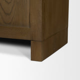 Henry Dark & Light Brown Oak Wood w/ Glass Doors Curio Cabinet by Mercana at Eve Furniture