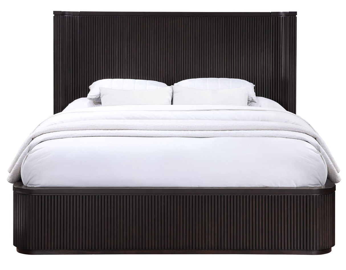 Henry Reeded King 4-Piece Bedroom Set, Espresso Finish