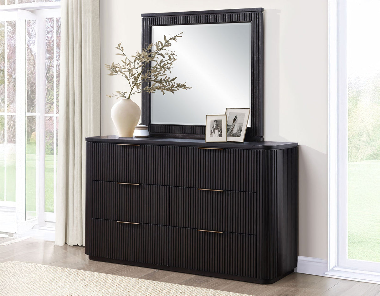 Henry Reeded King 4-Piece Bedroom Set, Espresso Finish