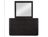 Henry 65″ 6-Drawer Reeded Dresser and Mirror, Espresso Finish by Steve Silver at Eve Furniture