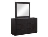 Henry 65″ 6-Drawer Reeded Dresser and Mirror, Espresso Finish by Steve Silver at Eve Furniture