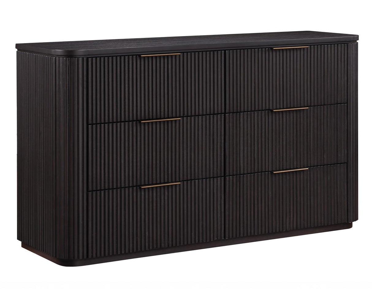 Henry 65″ 6-Drawer Reeded Dresser, Espresso Finish by Steve Silver at Eve Furniture