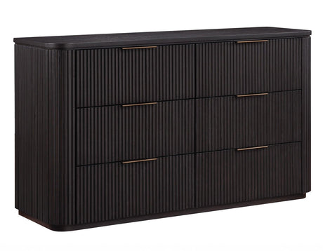 Henry 65″ 6-Drawer Reeded Dresser, Espresso Finish by Steve Silver at Eve Furniture