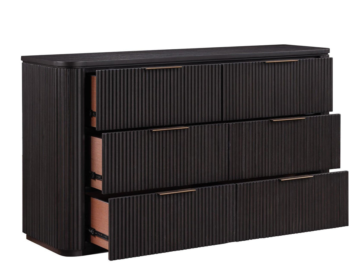 Henry 65″ 6-Drawer Reeded Dresser, Espresso Finish by Steve Silver at Eve Furniture