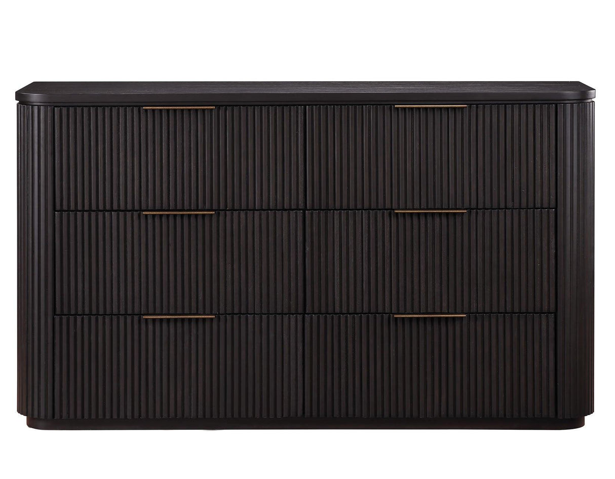 Henry 65″ 6-Drawer Reeded Dresser, Espresso Finish by Steve Silver at Eve Furniture