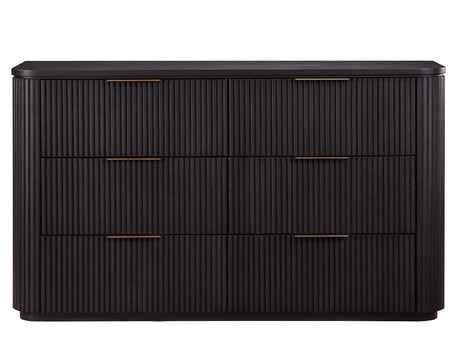 Henry 65″ 6-Drawer Reeded Dresser, Espresso Finish by Steve Silver at Eve Furniture