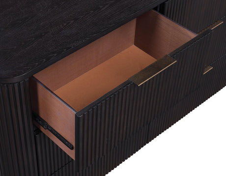 Henry 65″ 6-Drawer Reeded Dresser, Espresso Finish by Steve Silver at Eve Furniture