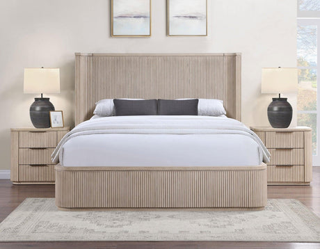 Henry 65″ 6-Drawer Reeded Dresser, Tan Finish by Steve Silver at Eve Furniture