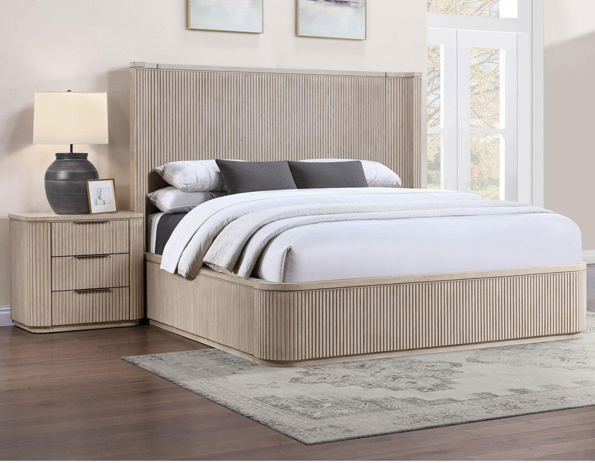 Henry 65″ 6-Drawer Reeded Dresser, Tan Finish by Steve Silver at Eve Furniture