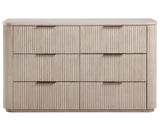 Henry 65″ 6-Drawer Reeded Dresser, Tan Finish by Steve Silver at Eve Furniture