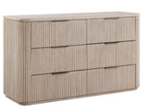 Henry 65″ 6-Drawer Reeded Dresser, Tan Finish by Steve Silver at Eve Furniture