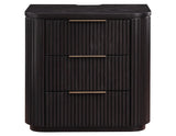 Henry Reeded 3-Drawer Nightstand with USB & Electric Outlets, Espresso Finish by Steve Silver at Eve Furniture