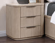 Henry Reeded 3-Drawer Nightstand with USB & Electric Outlets, Tan Finish by Steve Silver at Eve Furniture