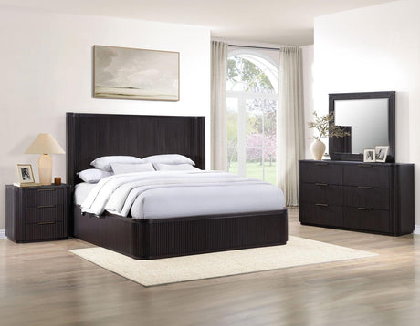 Henry Reeded King Bed, Espresso Finish by Steve Silver at Eve Furniture