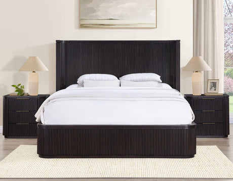 Henry Reeded King Bed, Espresso Finish by Steve Silver at Eve Furniture