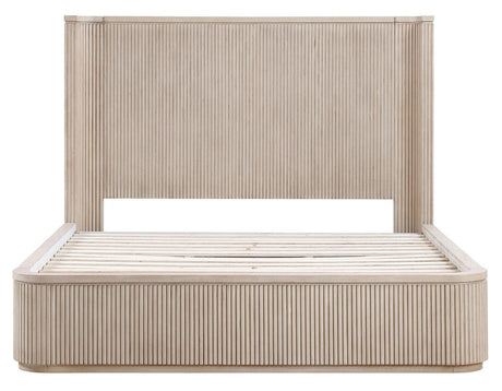 Henry Reeded King Bed, Tan Finish by Steve Silver at Eve Furniture