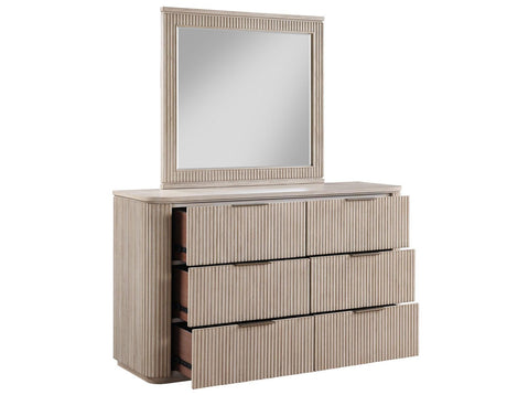 Henry Reeded Queen 4-Piece Bedroom Set, Tan Finish by Steve Silver at Eve Furniture