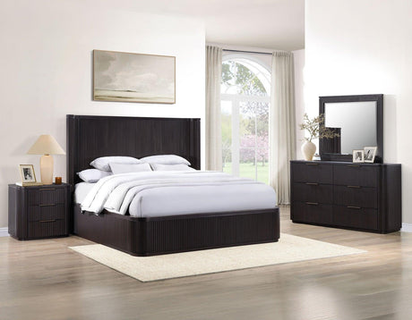 Henry Reeded Queen Bed, Espresso Finish by Steve Silver at Eve Furniture