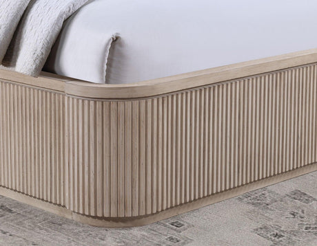 Henry Reeded Queen Bed, Tan Finish by Steve Silver at Eve Furniture