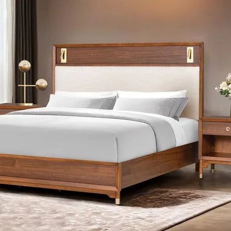 Hepburne Walnut 5-Piece Queen Bedroom Set by Furniture of America at Eve Furniture