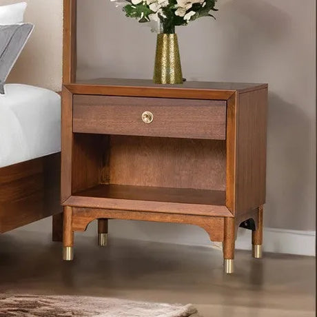 Hepburne Walnut 5-Piece Queen Storage Bedroom Set by Furniture of America at Eve Furniture