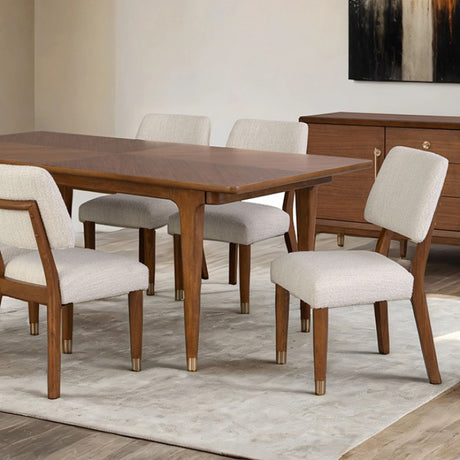 Hepburne Walnut 7-Piece Dining Room Set by Furniture of America at Eve Furniture