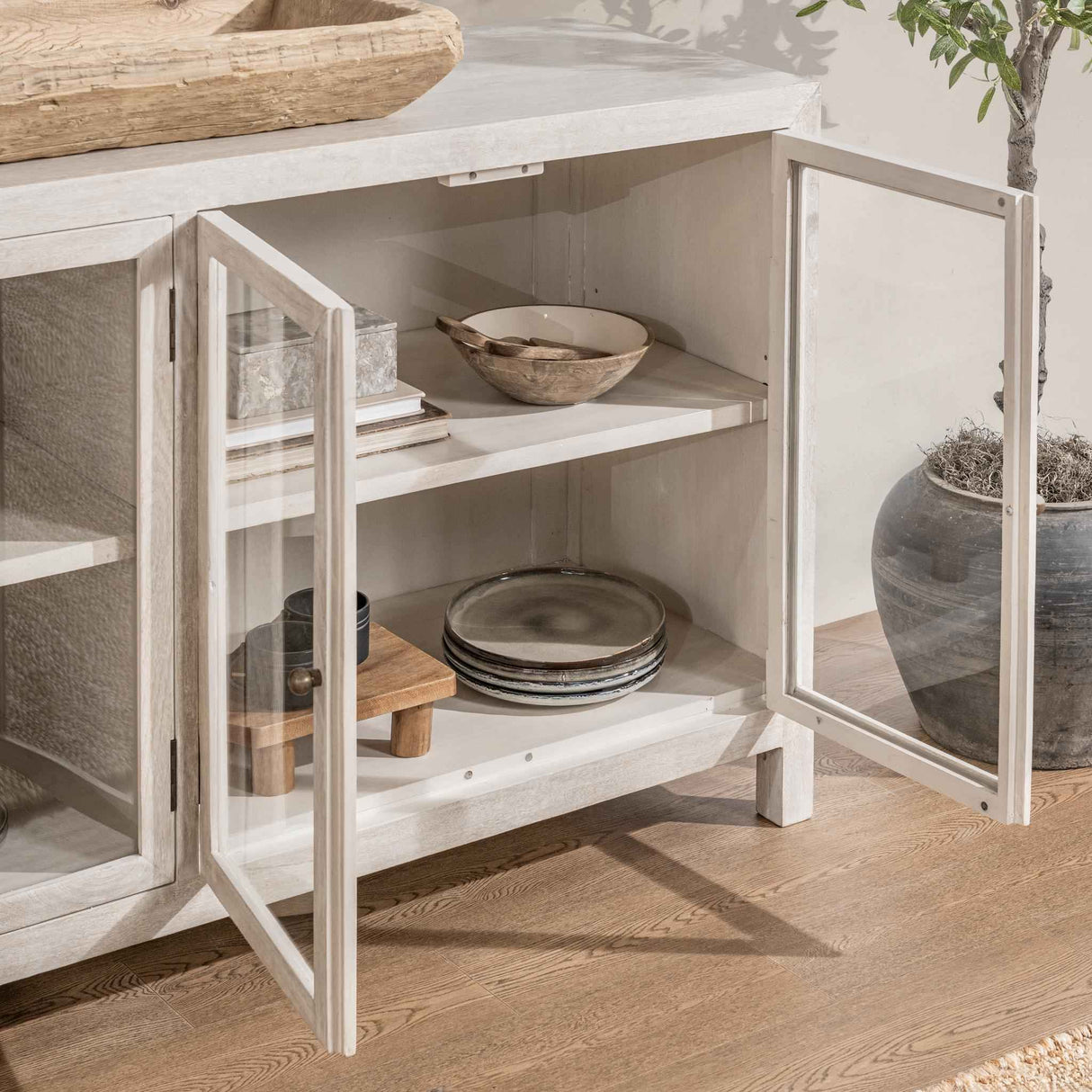 Hera Creamwood 4 Door Buffet by Classic Home at Eve Furniture