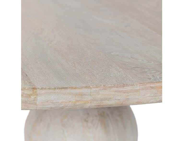 Hera Whitewashed Round Dining Table by Classic Home at Eve Furniture
