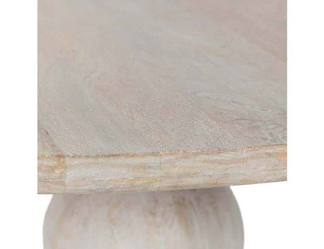 Hera Whitewashed Round Dining Table by Classic Home at Eve Furniture