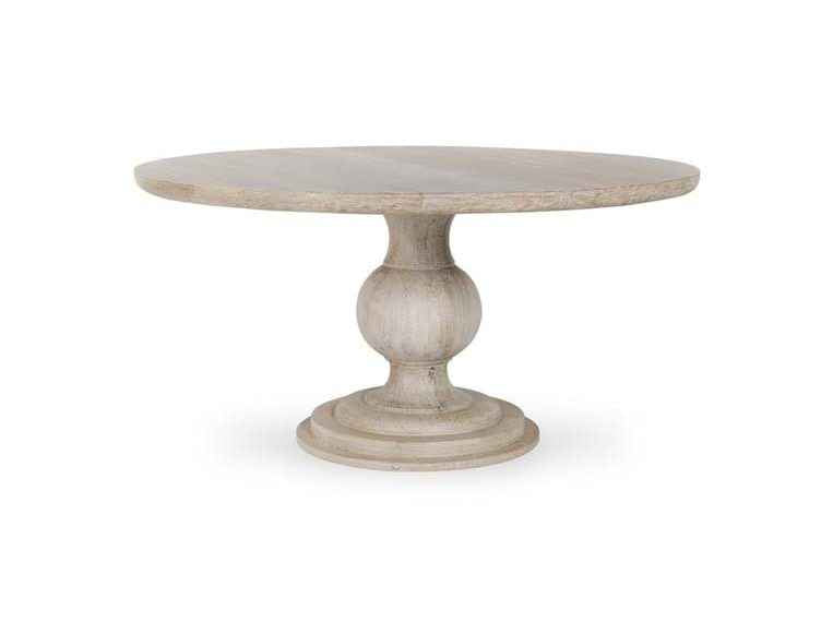 Hera Whitewashed Round Dining Table by Classic Home at Eve Furniture