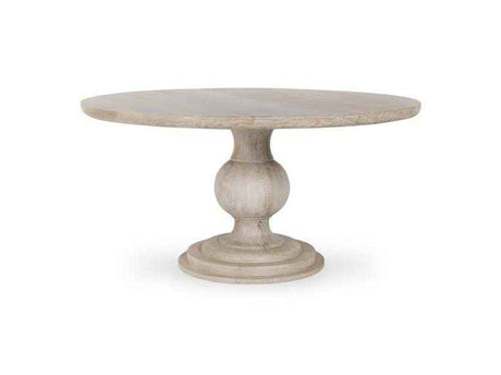Hera Whitewashed Round Dining Table by Classic Home at Eve Furniture