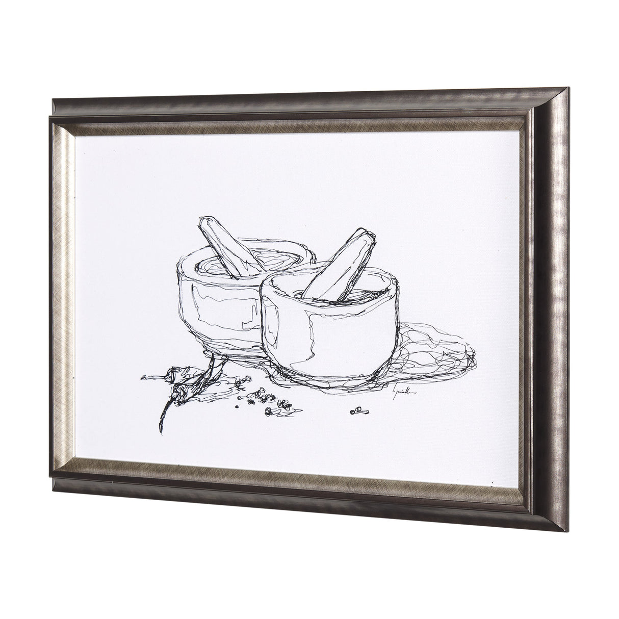 Herb Sketch I,II by Mercana Studio a Hand Embellished Textured Framed Art Print by Mercana at Eve Furniture